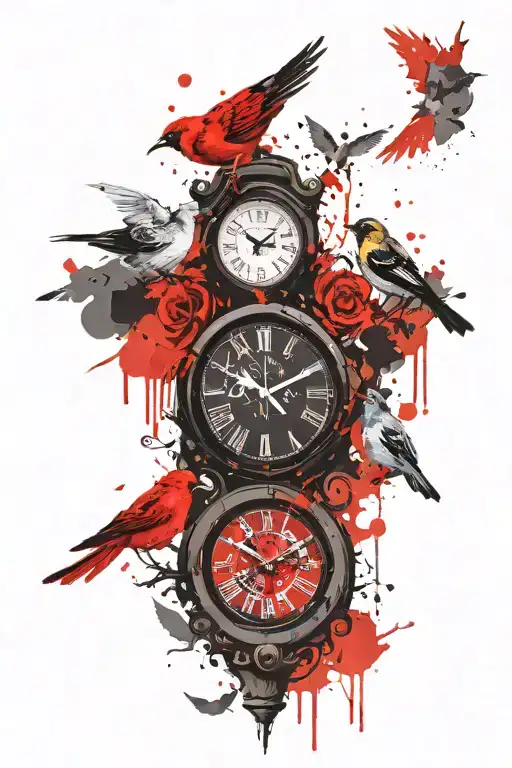 Clock With Birds