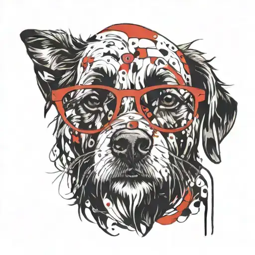 Dog Wearing Sunglasses With A Beard