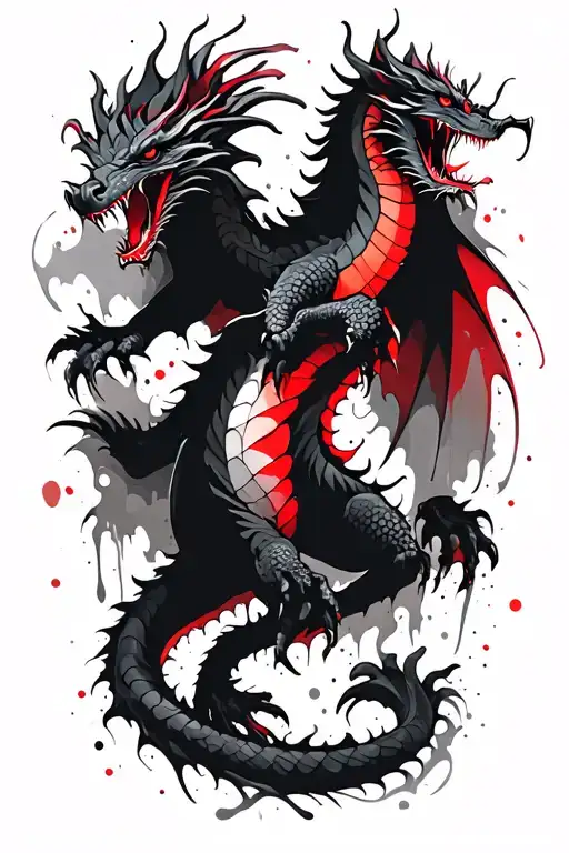 Black Dragon Full Body Shaped Like