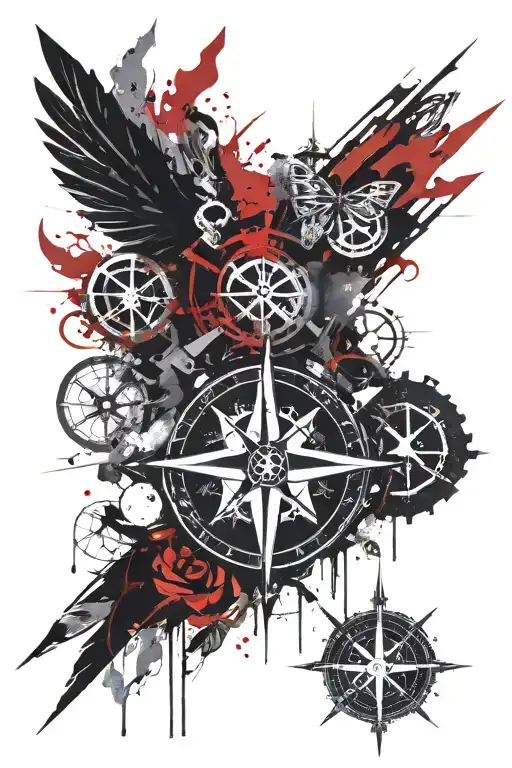 Chi Rho Alpha And Omega Compass Rose Intertwined