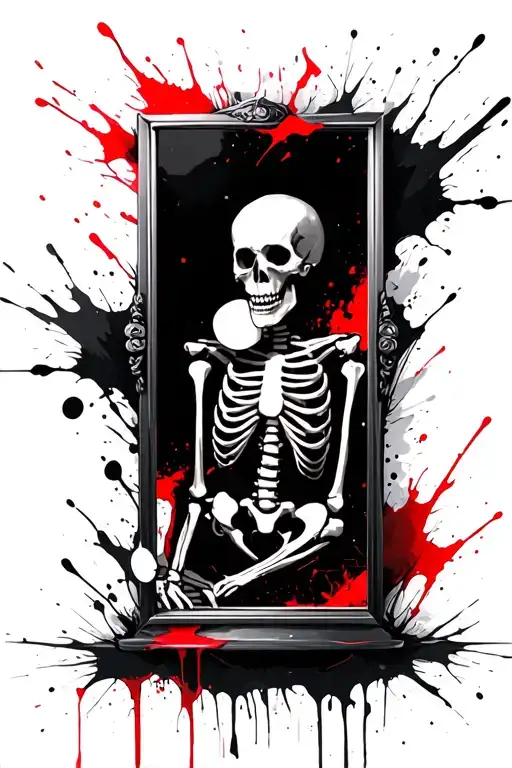 Skeleton Looking In Mirror