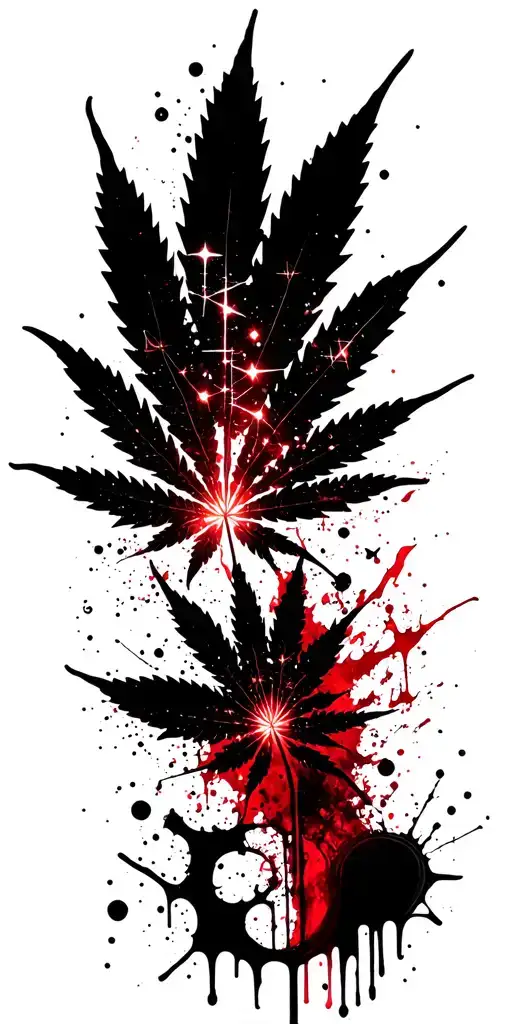 Cannabis Leaf With A Constellation