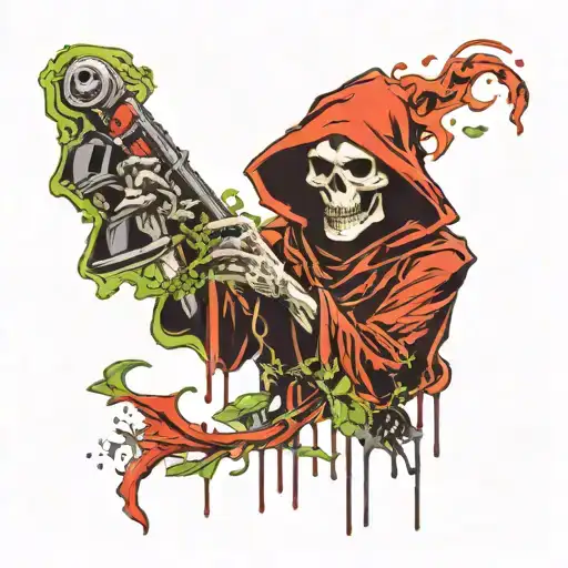 Grim Reaper Smoking Weed