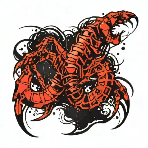 Scorpio Zodiac Glyph Forming The Waves Of The Ocean