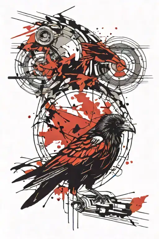 Ravens In The Background Looking Through Lens