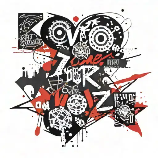 Love Yourz Text With Pattern Design