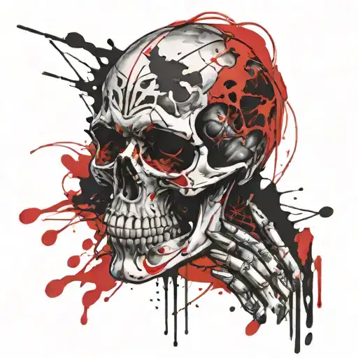 Skull Hand Tattoo Face Mask