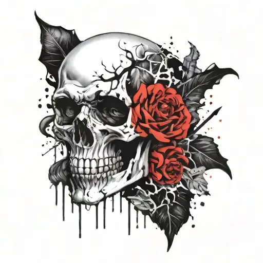 Vampire Skull Hand Tattoo Face Mask To Show