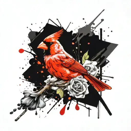 Cardinal Compas Rose With Colors