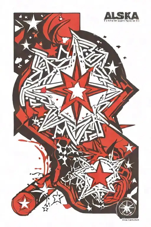 Graffiti Alaska Snowbadge Geomatric Lettering Fourteenth Star