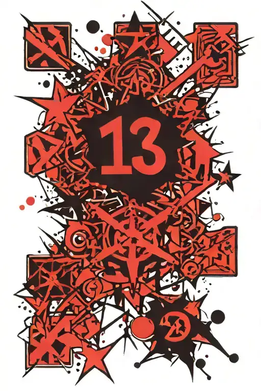 Graffiti-inspired Snowflake And Star With A Racing Number1314
