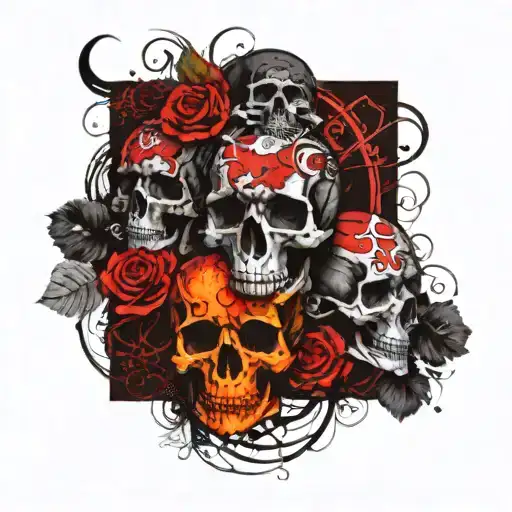 Skulls Gothic Vines Moon Bohemian Lace