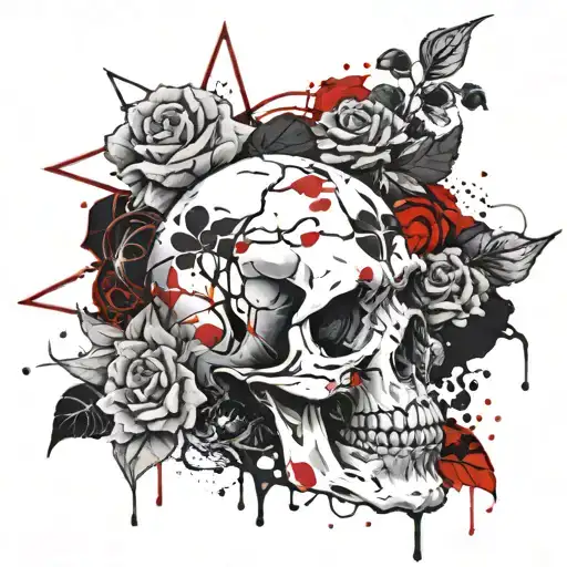 Skull And Flowers