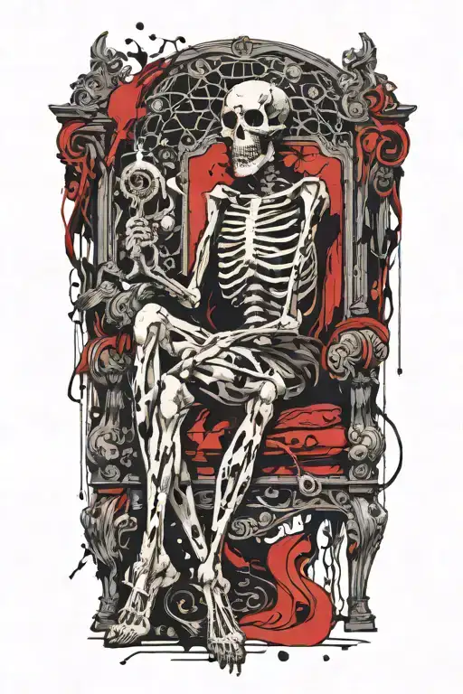 Holy Death Sitting On Her Throne