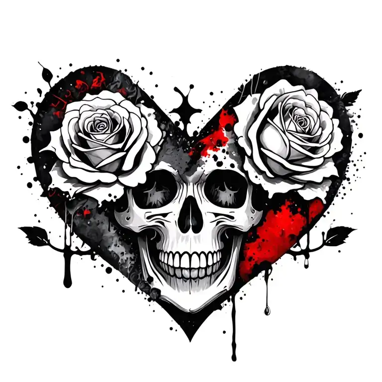 Rose Heart Skull Cross Pigeon