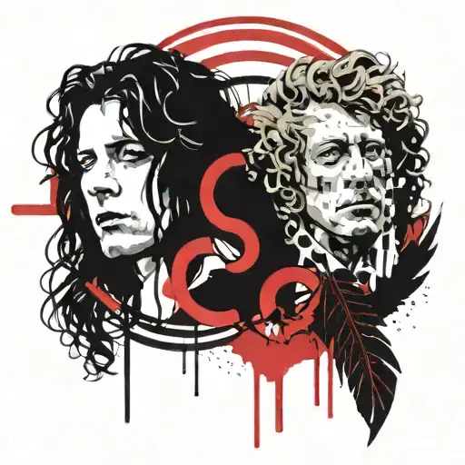 White Stripes Peppermint With Robert Plant's Feather In A Circle