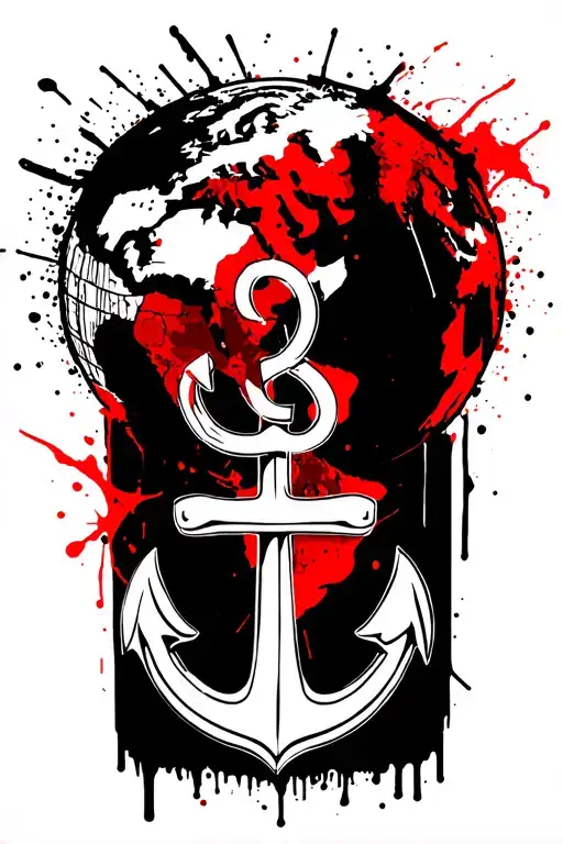 Earth Globe With Anchor Through It