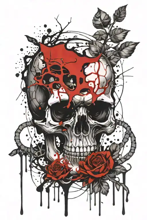 Veins Driping From A Skull Adorned