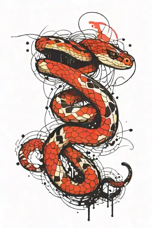 Snake With Abstract Lines