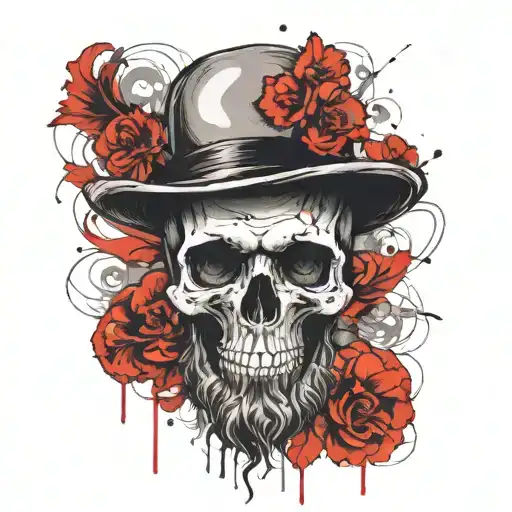 Bearded Skull Wearing Mushroom Hat