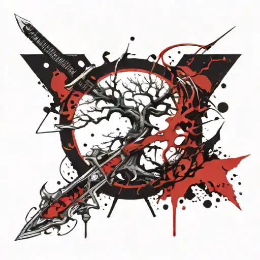 Tree And Sword Intertwined