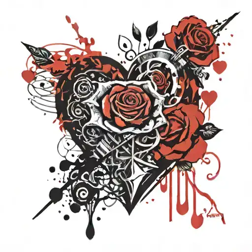 Shan With A Heart Shape At The End And A Rose Go Him Backwards Through It