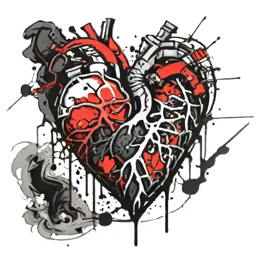 Corrupted And Decaying Black Heart With Black Veins Leading To It