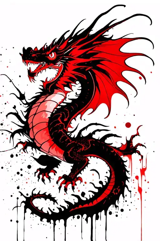 Red And Black Dragon