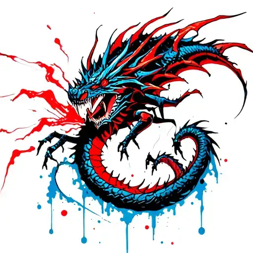 Dragon And Lirio Spider Blue Flying