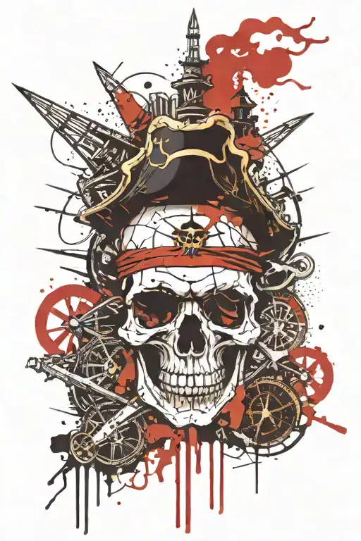 Pirate Skull With Compass