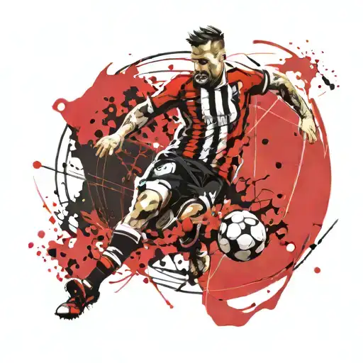 Football Player Kicking A Ball