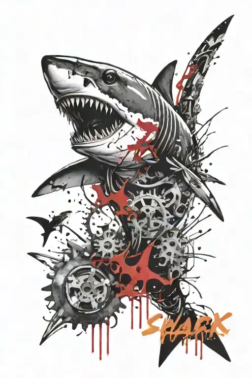 Shark With A Gear In Its Teeth