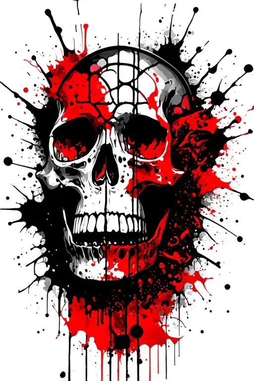 Church Window And Skull