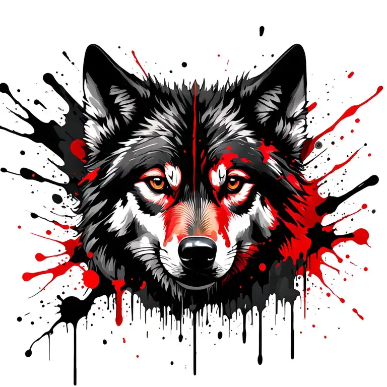 Wolf Face Tattoo Design