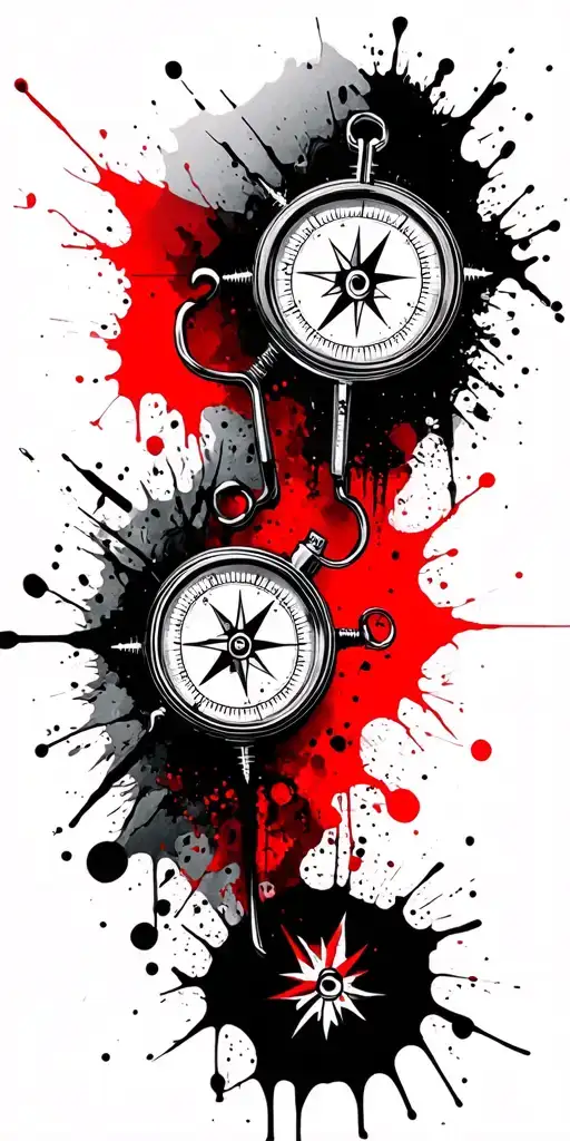 2 Compasses And Mountain