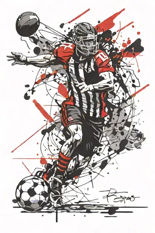 Football Player Surrounded