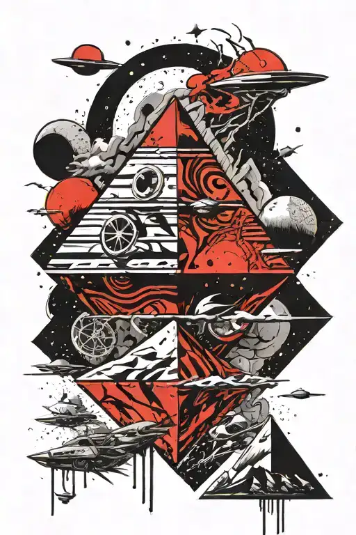 Ufo Pyramids Sun Moon