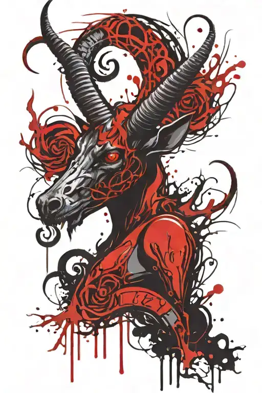 Baphomet Ghost Bleeding Eyes Scary Intricate