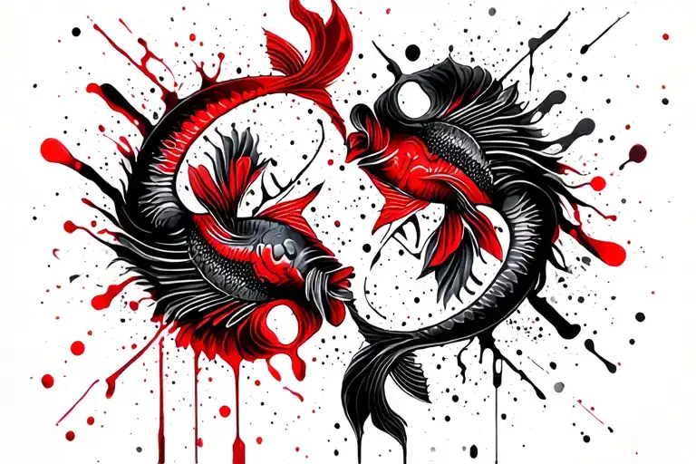 Gemini And Pisces Symbol Intertwined