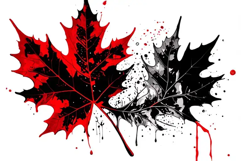 Oak Leaf And A River