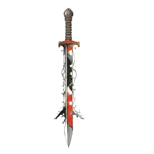 Sword With English Flag Mixed