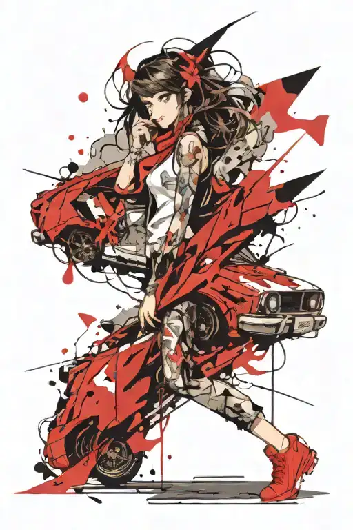 Car Anime Girl