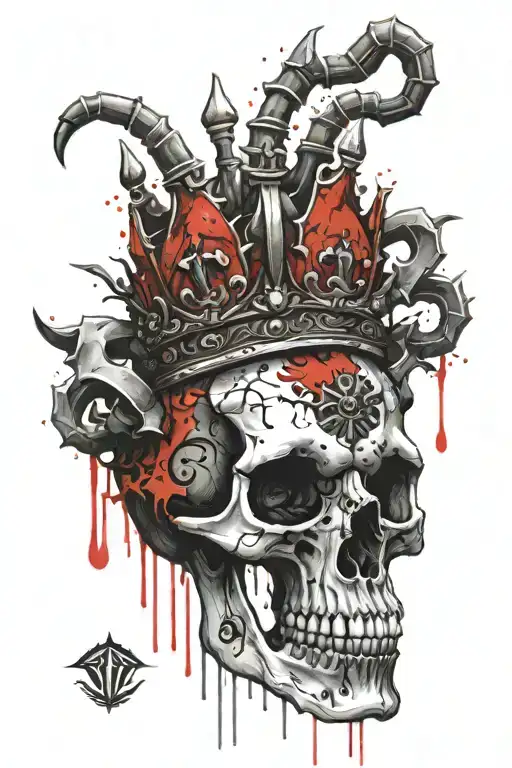 Scorpion Skull Wearing A Crown