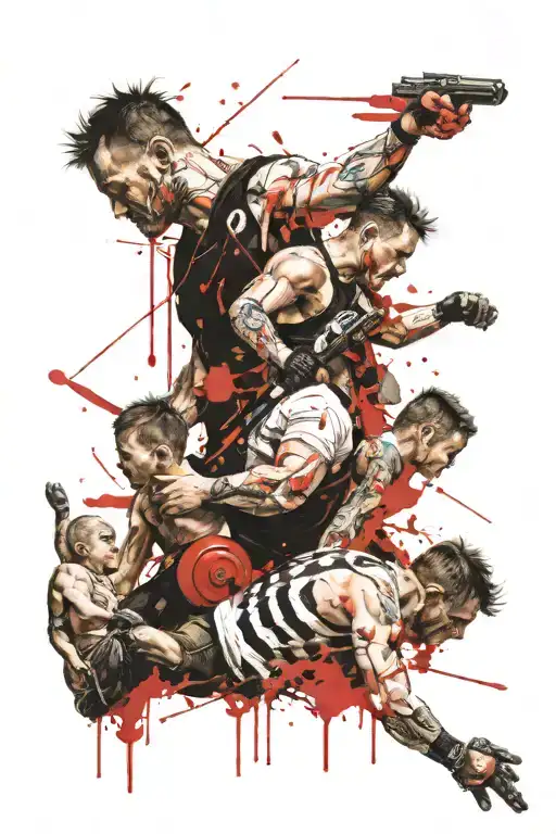 Father And 3 Son Playing