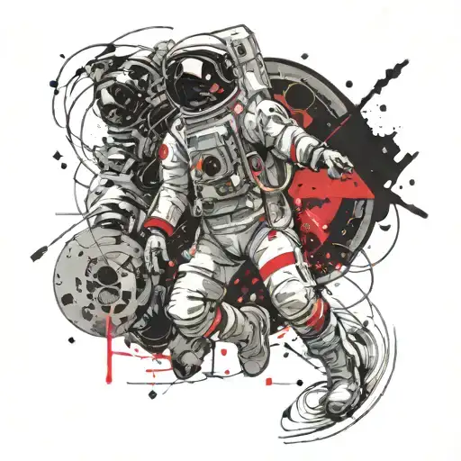 Astronaut Exploring A Black Hole In Space