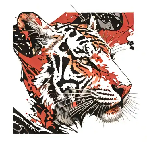 White Tiger Lateral Head Open Mouth Open