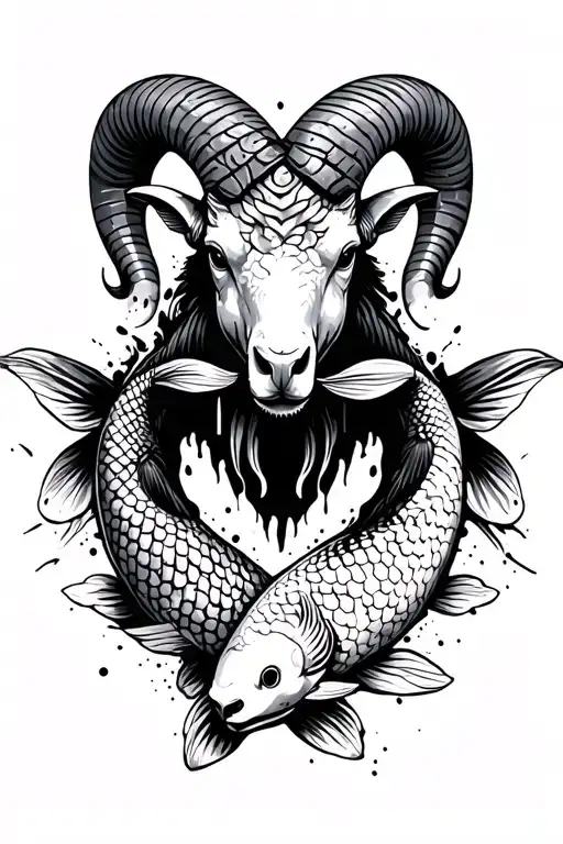 Ram With 2 Koi Fish Around It