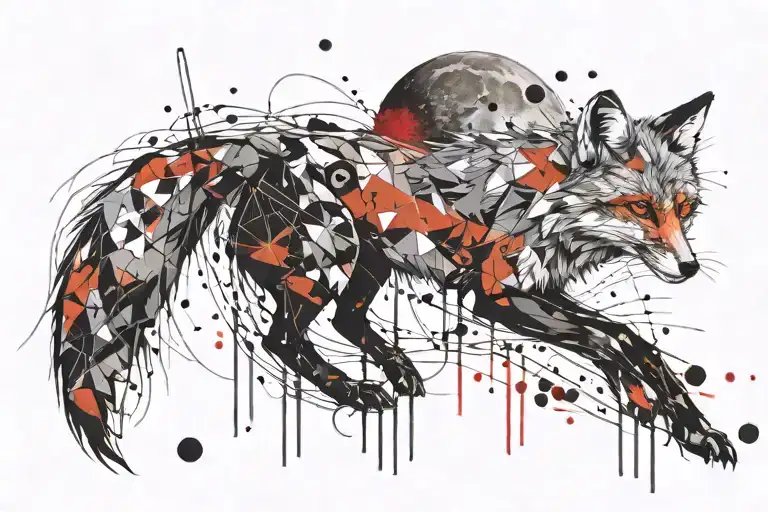 Fox With Moon