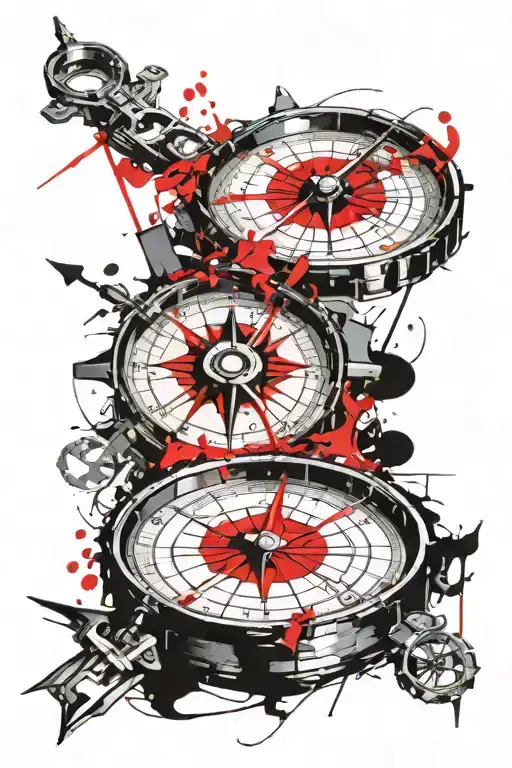 Navigation Compass Pierced By