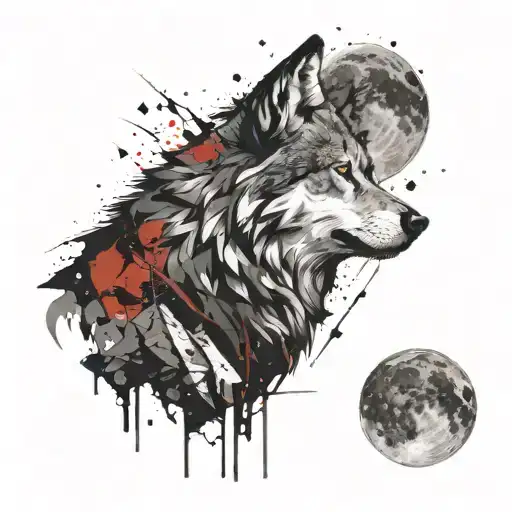 A Wolf Howling At The Moon While Standing On A Rocky Cliff